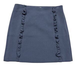 NWT Ann Taylor LOFT Women's Gray Ruffle A-Line Knee‎ Length Skirt Size 6